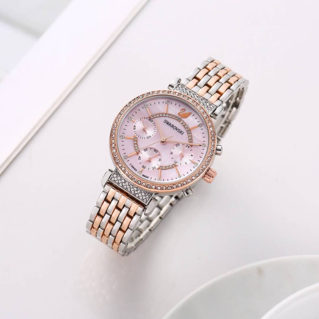 Swarovskk_i Passage Chronograph 2Ton-Copper-Pink