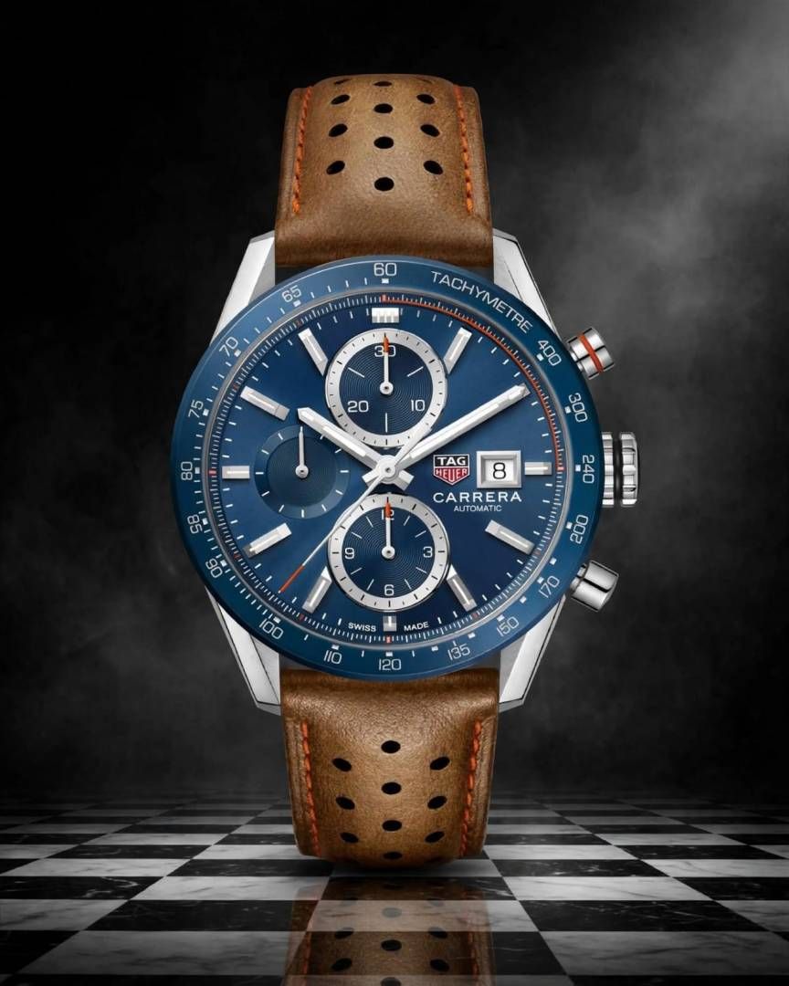 Tag Heuee_r Carrera Caliber 17 brown and blue