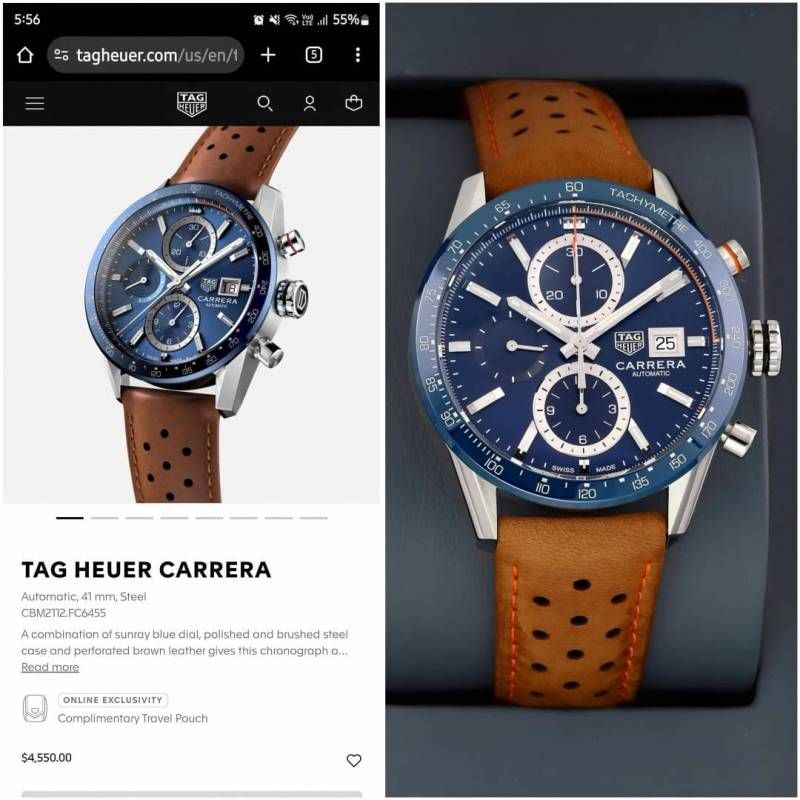 Tag Heuee_r Carrera Caliber 17 brown and blue