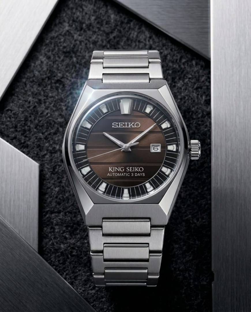 King Sei.ko Vanac  Silver Brown Black Dial