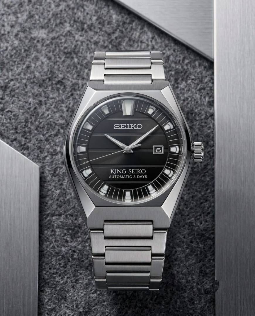 King Sei.ko Vanac  Silver Black Dial