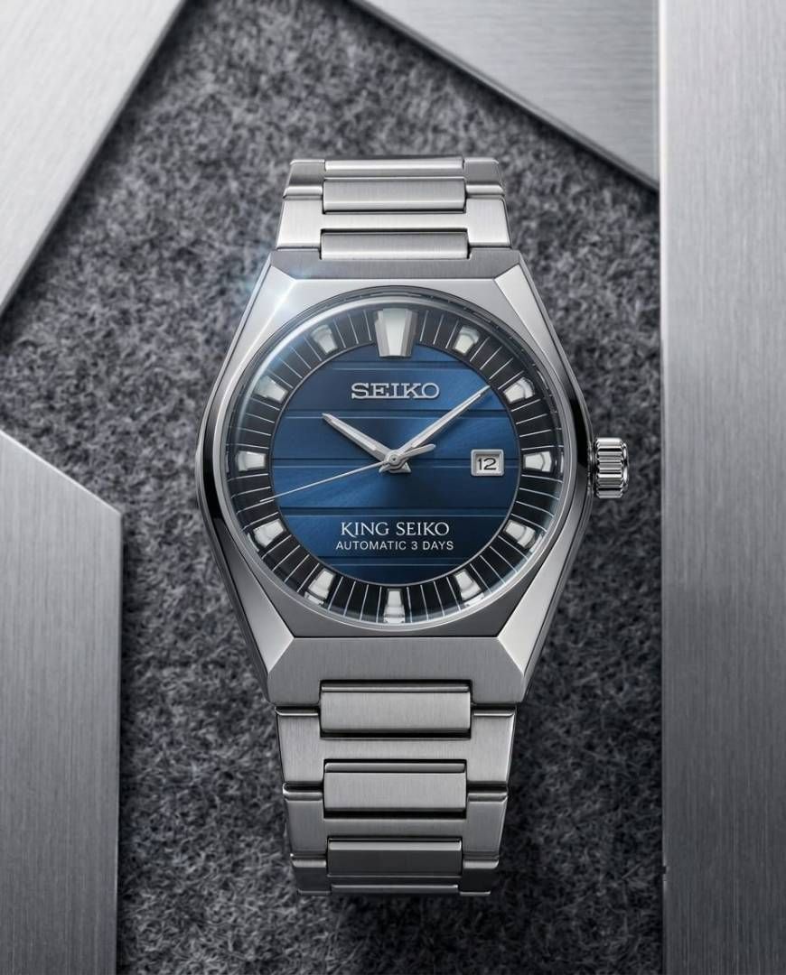 King Se.iko Vanac  Silver Black Blue  Dial