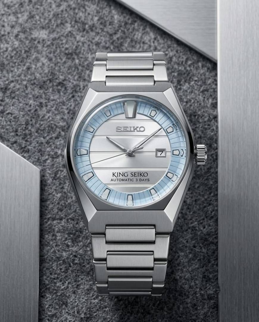 King Sei.ko Vanac  Silver Sky Blue White Dial