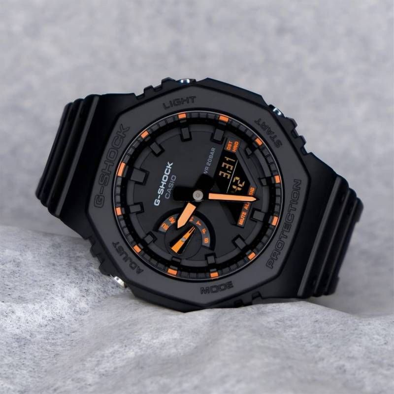 Ca.sio g shock ga2100 black and orange