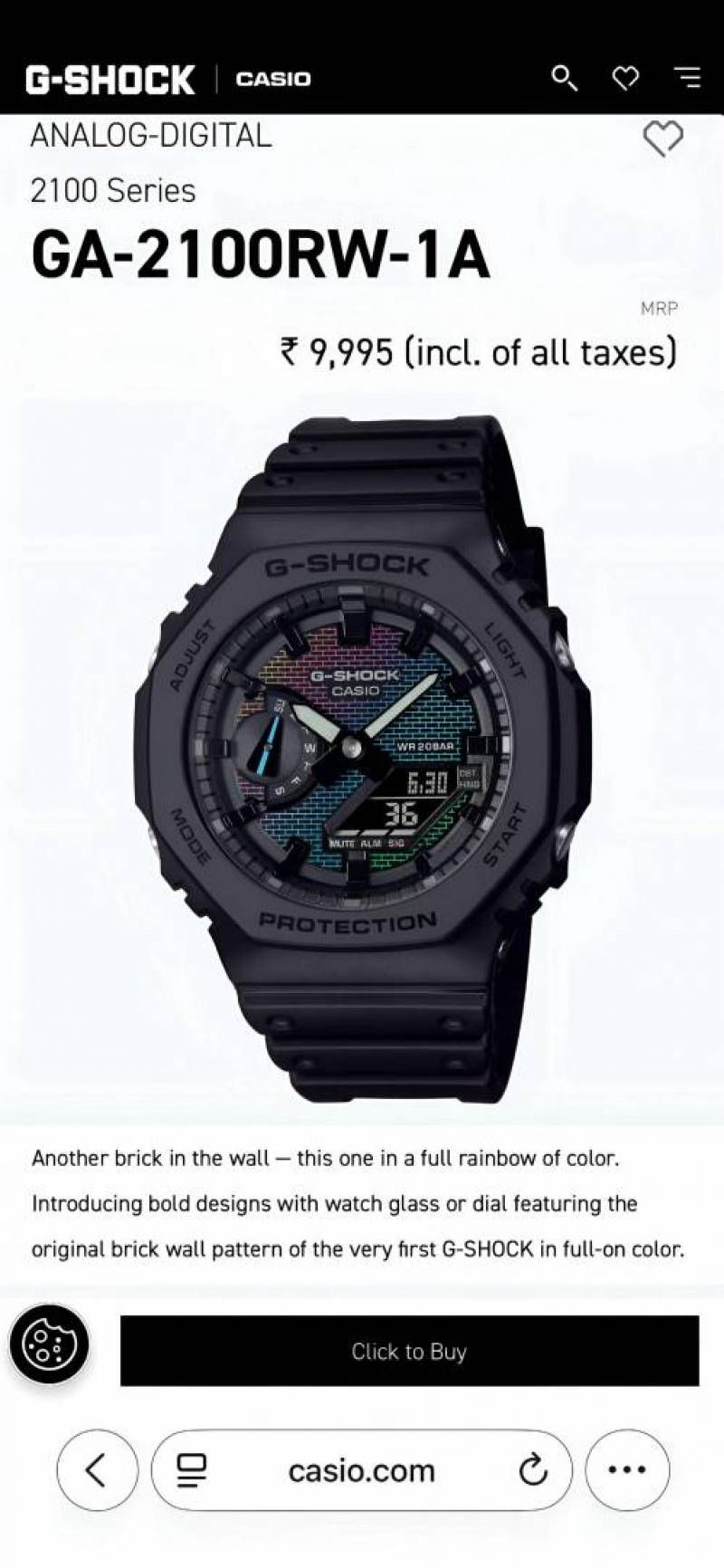 Ca.sio g shock ga2100