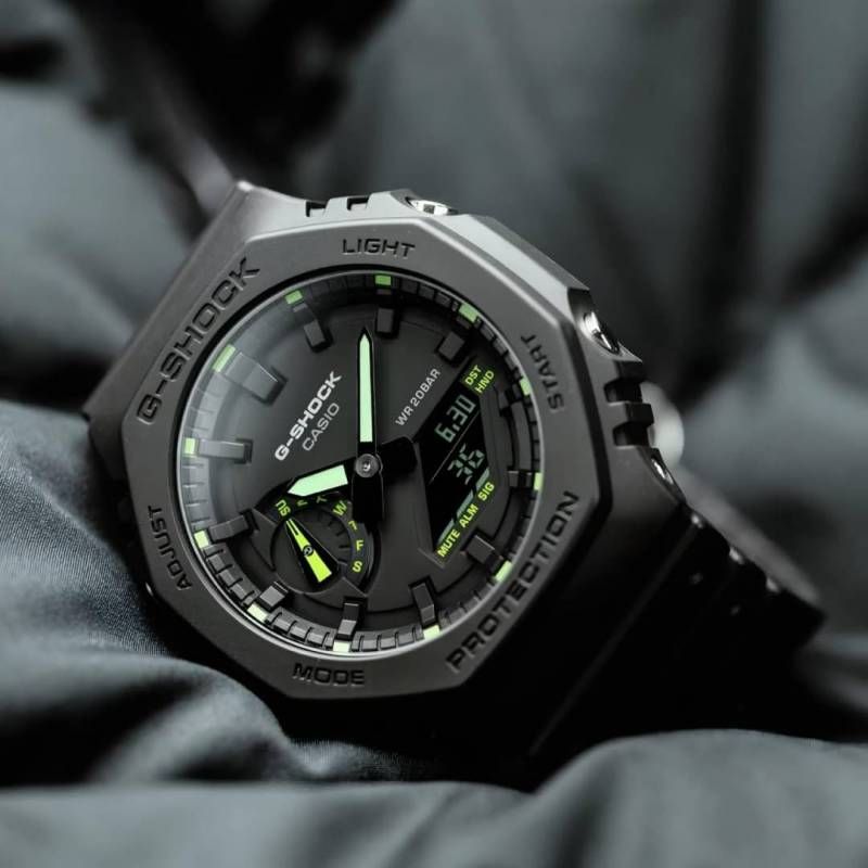 Ca.sio g shock ga2100 black and green