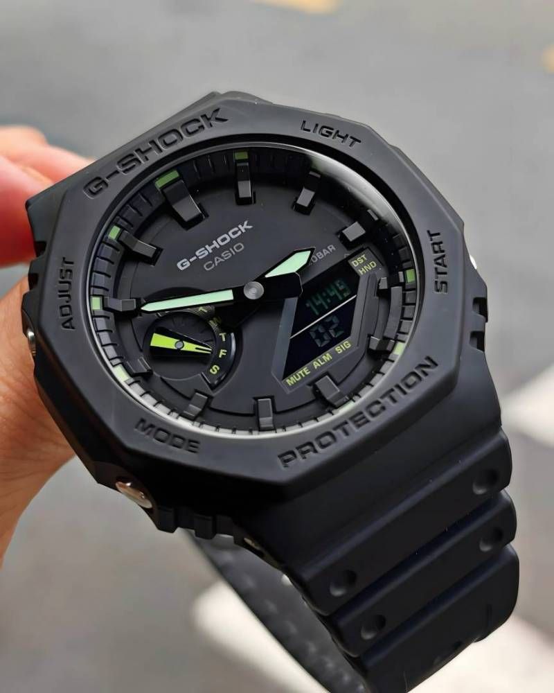 Ca.sio g shock ga2100 black and green