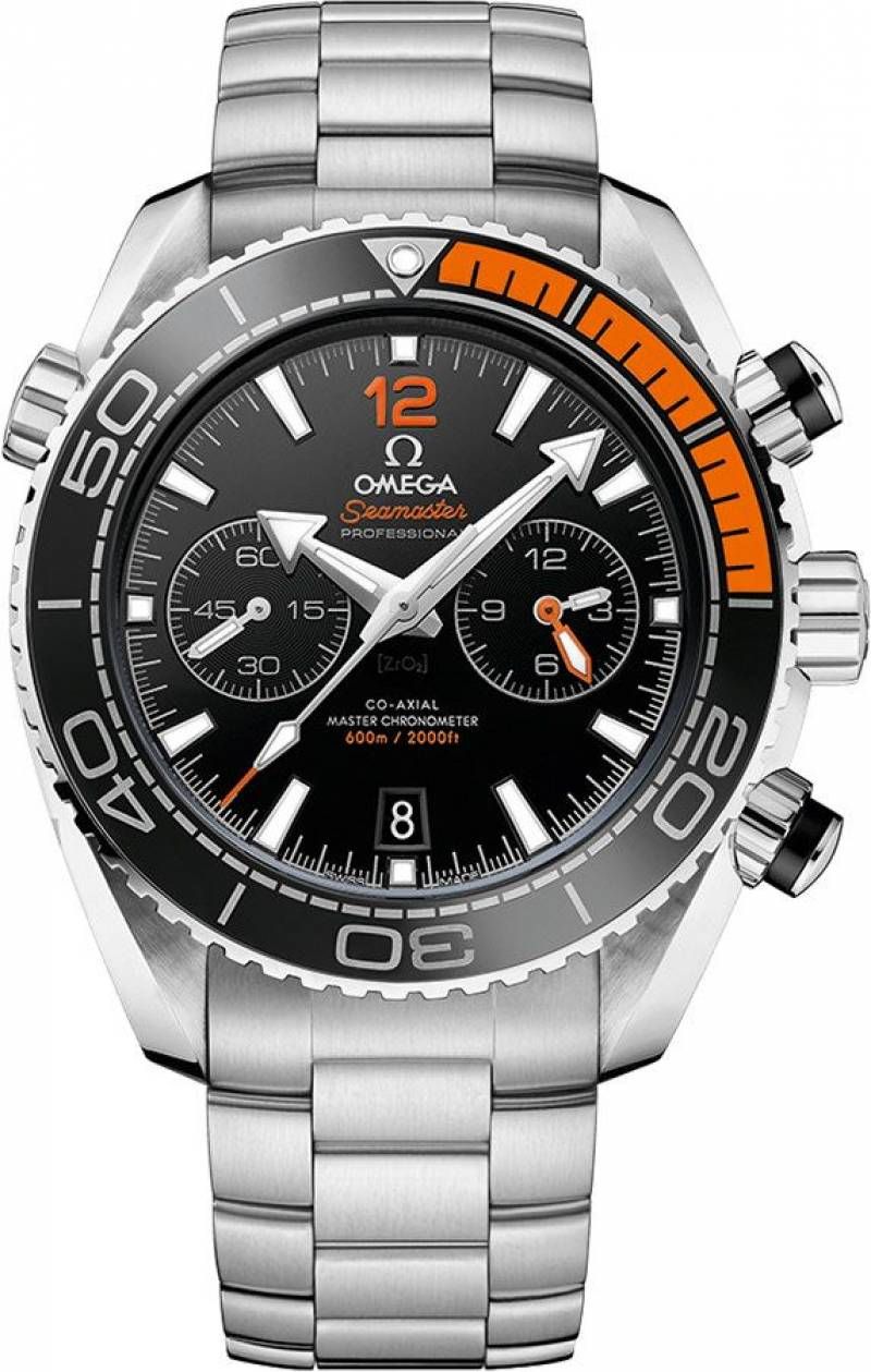 OMEGG_A Seamaster Planet Ocean 600M Co-Axial Chronograph plan silver Black Orange.