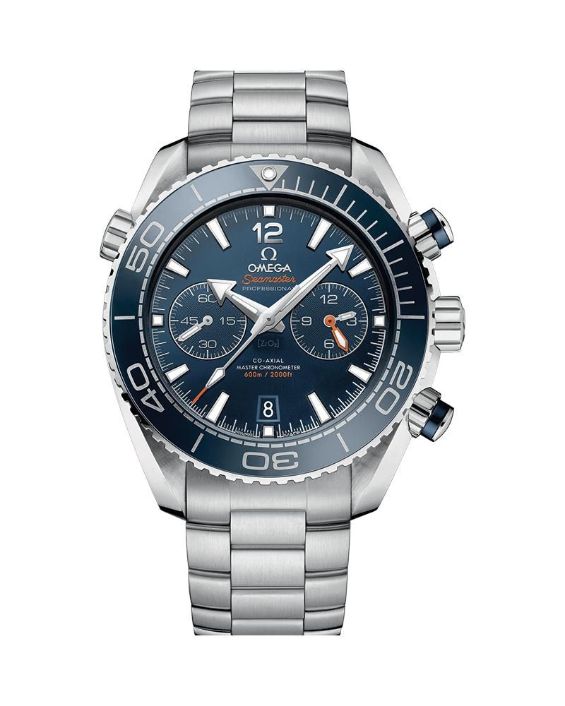 OMEGG_A Seamaster Planet Ocean 600M Co-Axial Chronograph plan silver Blue .