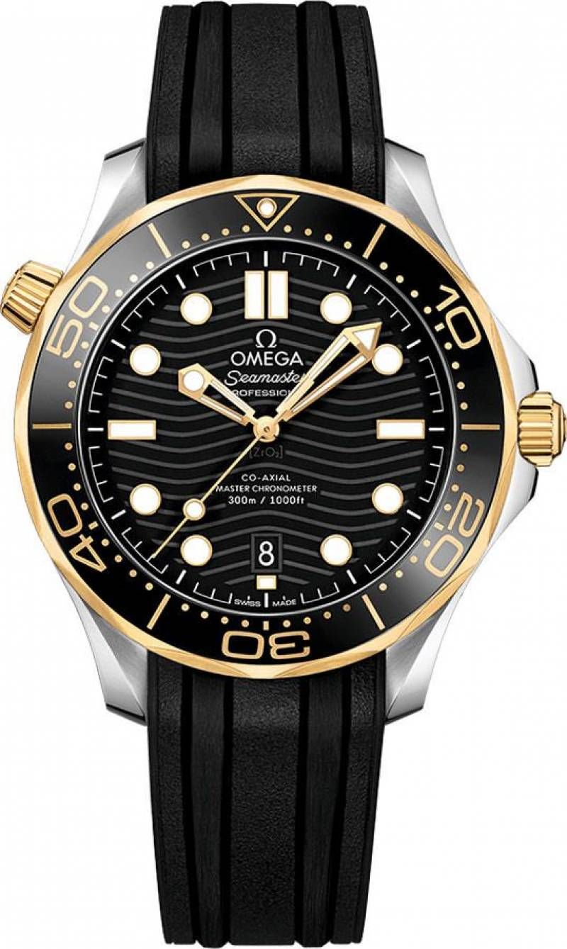 Omegg_a Seamaster Diver 300M Automatic Black Gold Black
