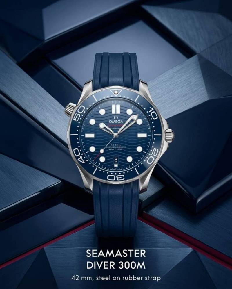 Omegg_a Seamaster Diver 300M Automatic Blue-Silver-Blue