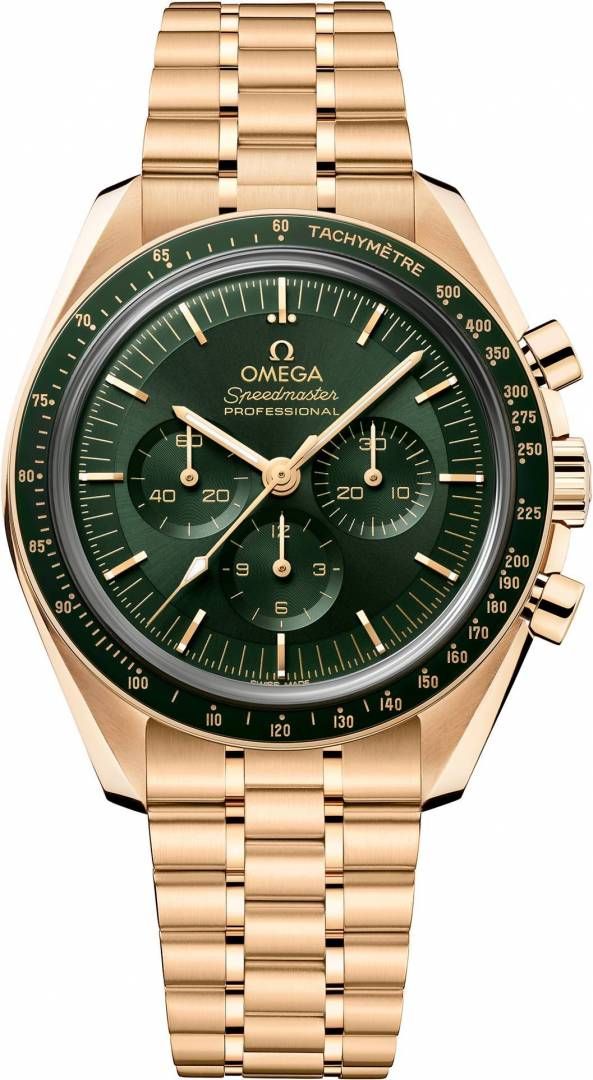 Omegg_a Speedmaster Moonwatch Professional Co-Axial Master Chronometer Chronograph gold green