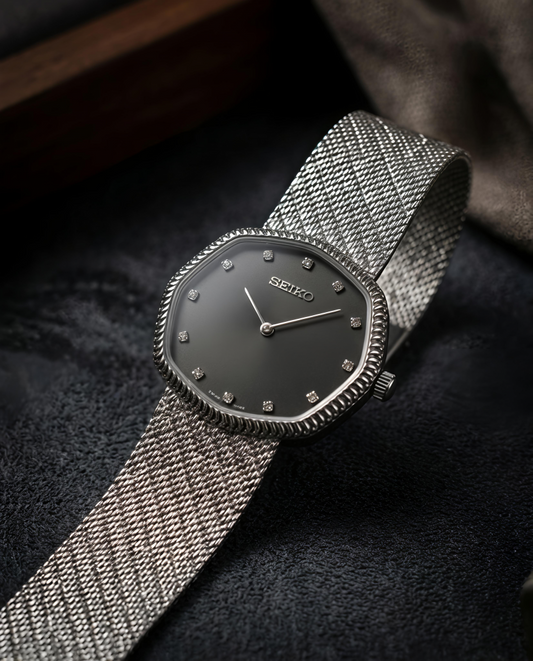 Sei.ko Slim Unisex Silver Black