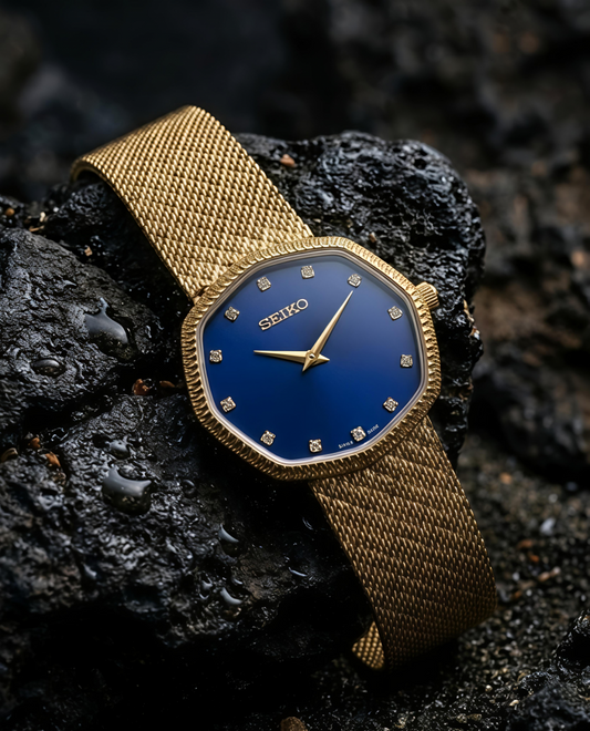 Sei.ko Slim Unisex Gold Blue