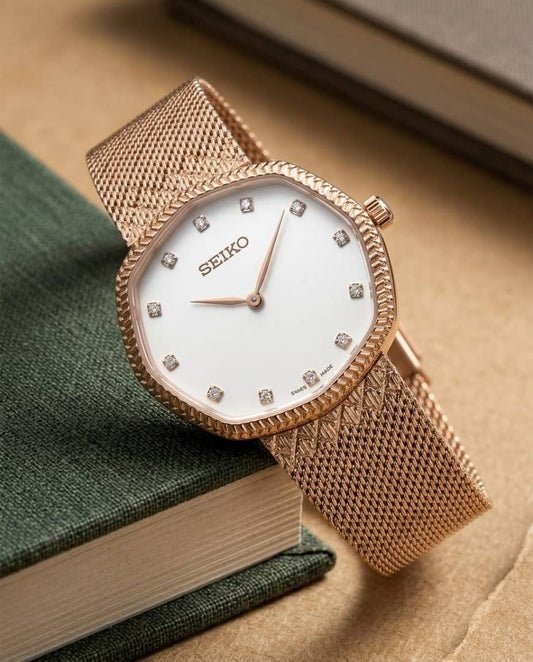 Sei.ko Slim Unisex Rose-Gold White