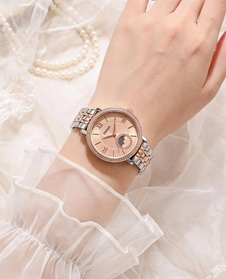 Fossiil Jacqueline Sun Moon Multifunction 2Ton Rose Gold Pink