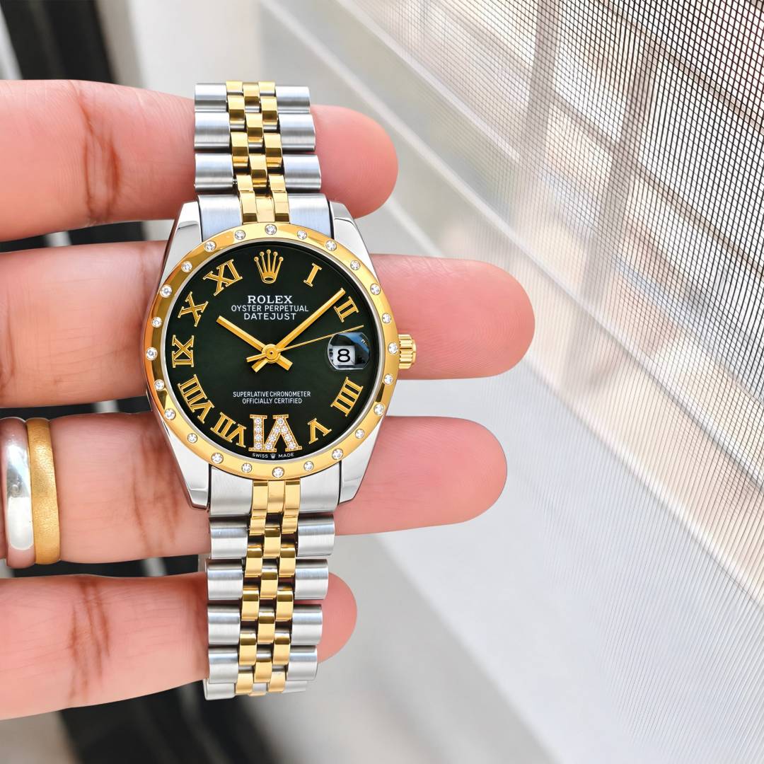 Rollex Datejust 31 2Ton Green Roman