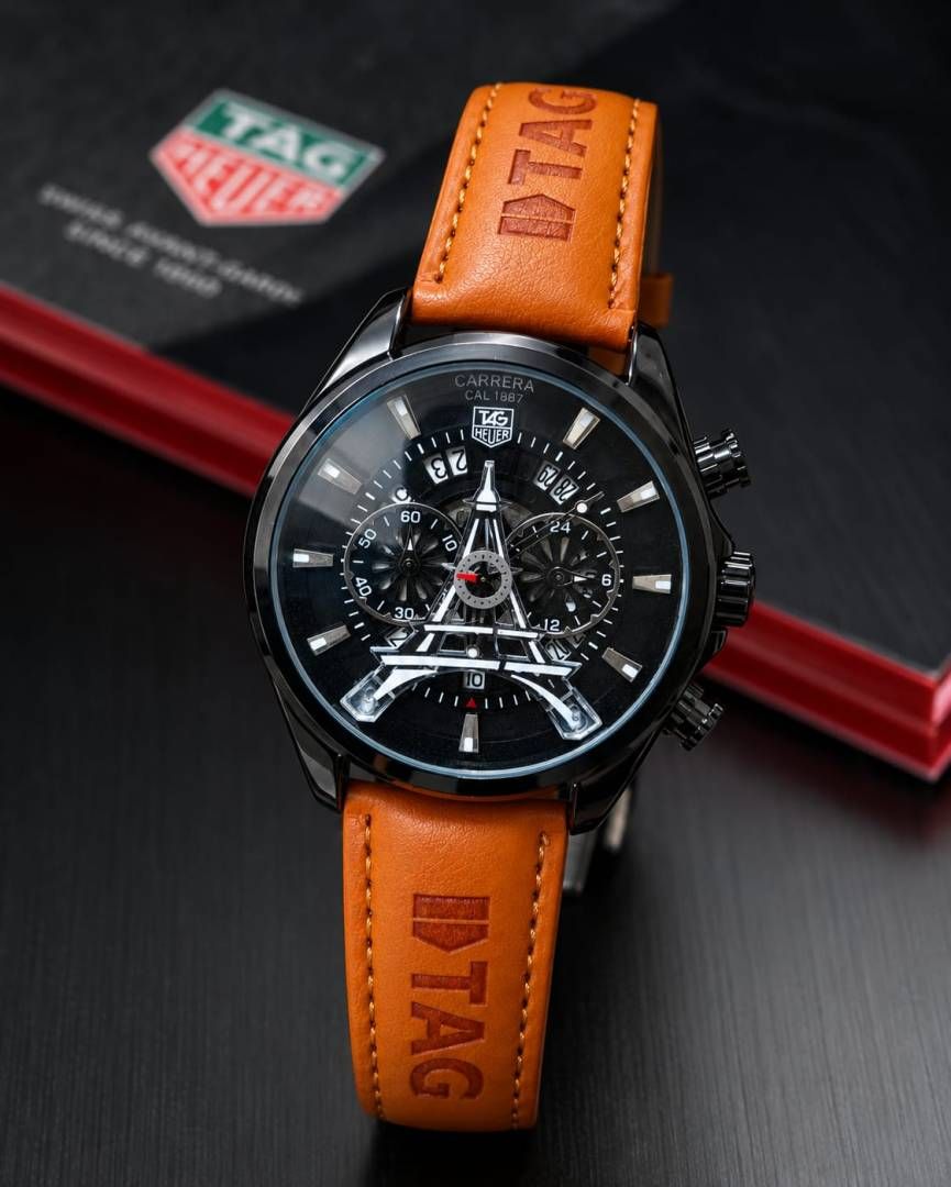 Tag Heuee_r Carrera Paris EiffelTower Leather Brown-Black