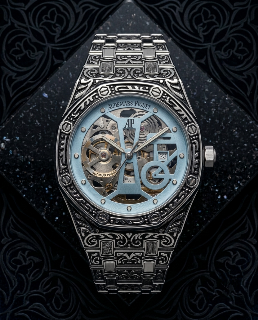 Aude.mar Piguet Royal Oak Vintage Silver Sky Blue Dial