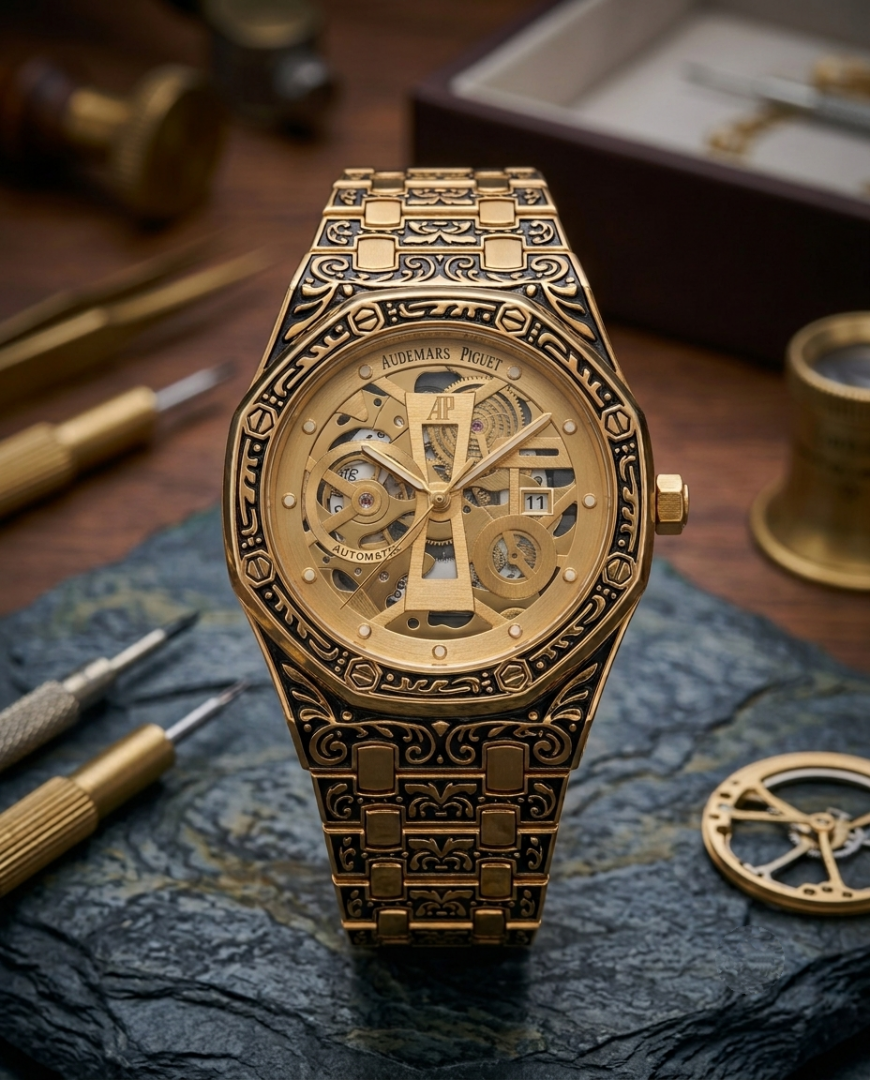 Aude.mar Piguet Royal Oak Vintage Full Gold