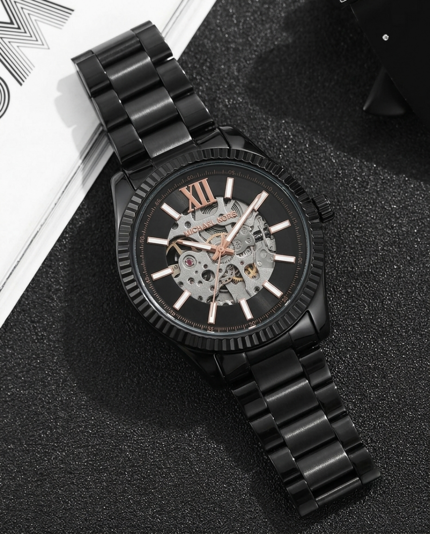 Mic.hael_l Kors Lexington Automatic Skeleton Black