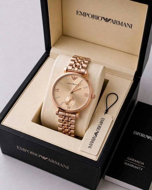 Armaann_i Emporio Classic copper pink crono dimond