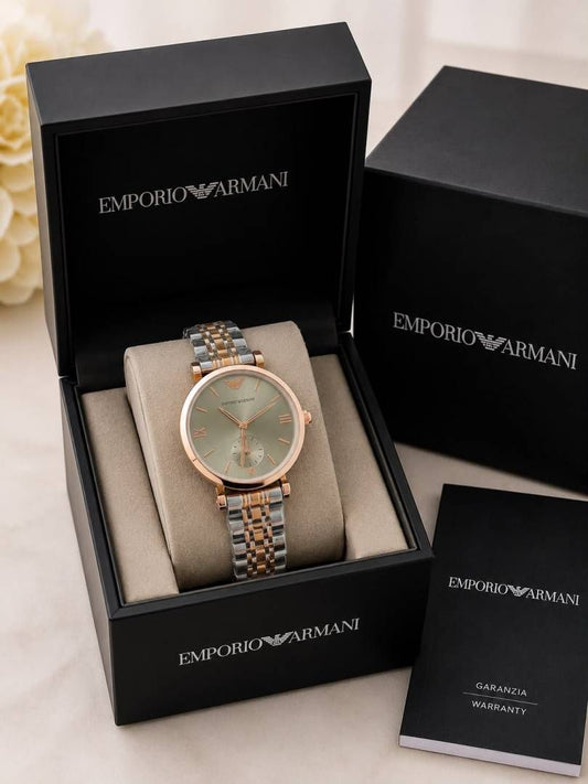 Em.porio Armaann_i Classic 2 ton copper gray crono Roman ank