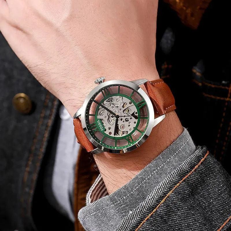 Fosil Townsman brown silver green Automatic