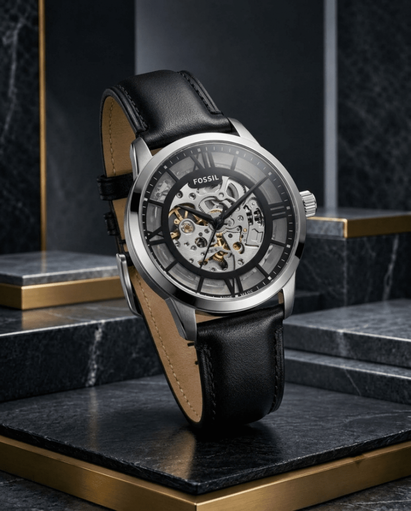 Fosil Townsman black silver  Black Automatic
