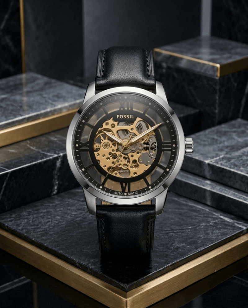 Fosil Townsman black silver  Black Automatic