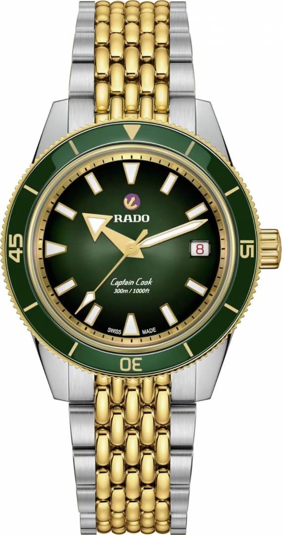 Raddo Captain Cook Automatic watch 2 ton gold green