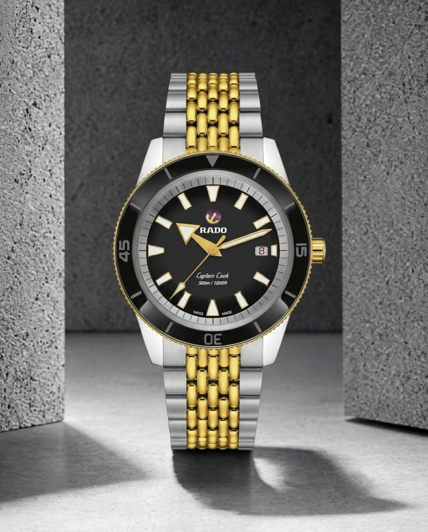 Raddo Captain Cook Automatic watch 2 ton gold black