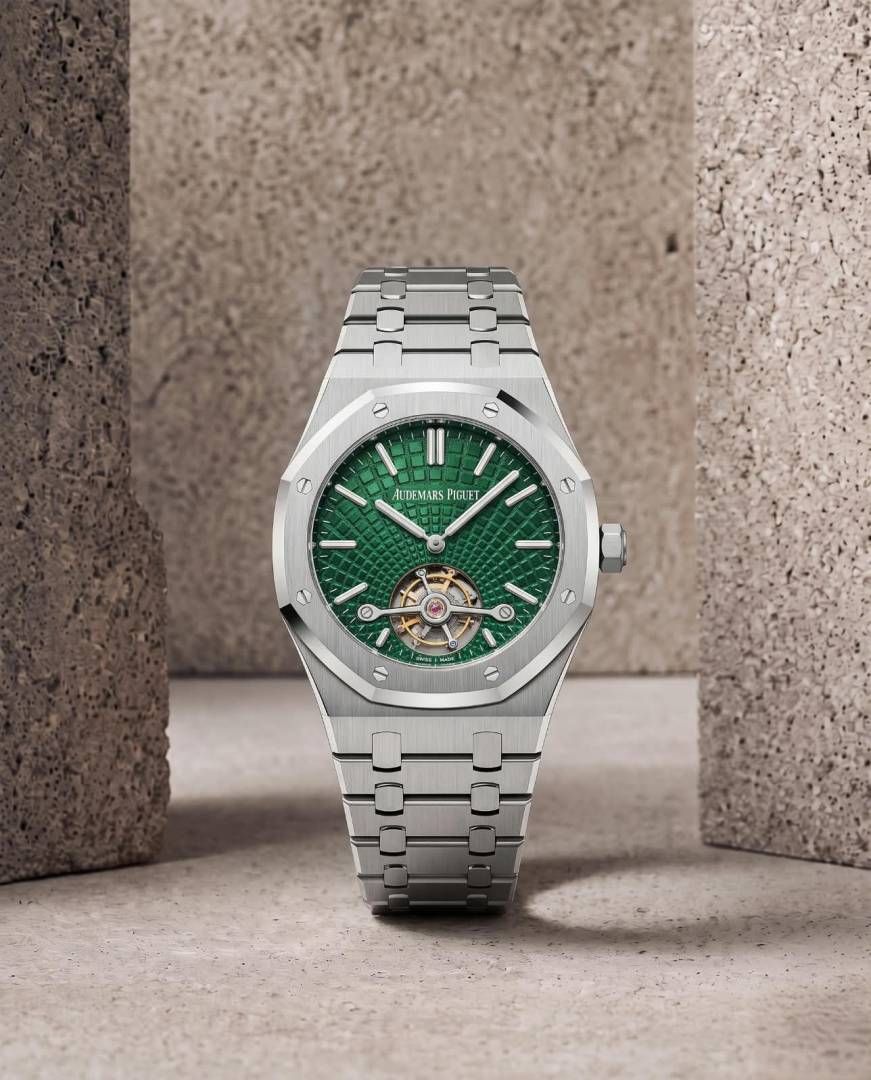 Audema_ars Piguet Royal Oak Selfwinding Flying Tourbillon silver green