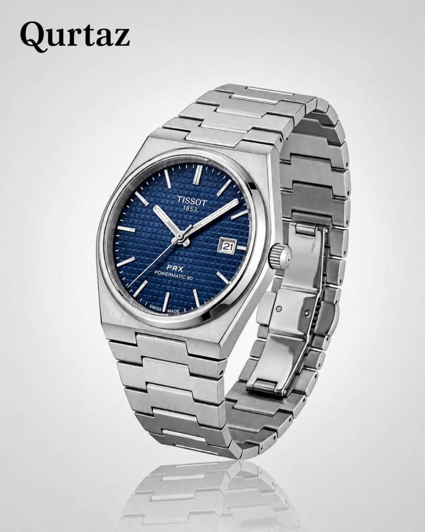 Tisot 1853 Prx Powermatic Quartz silver blue checks