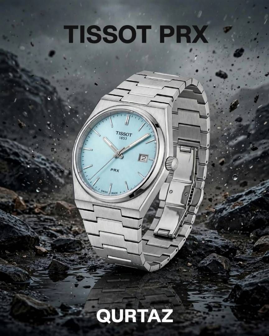 Tissoo_t 1853 Prx Powermatic Quartz  silver Sky blue plan