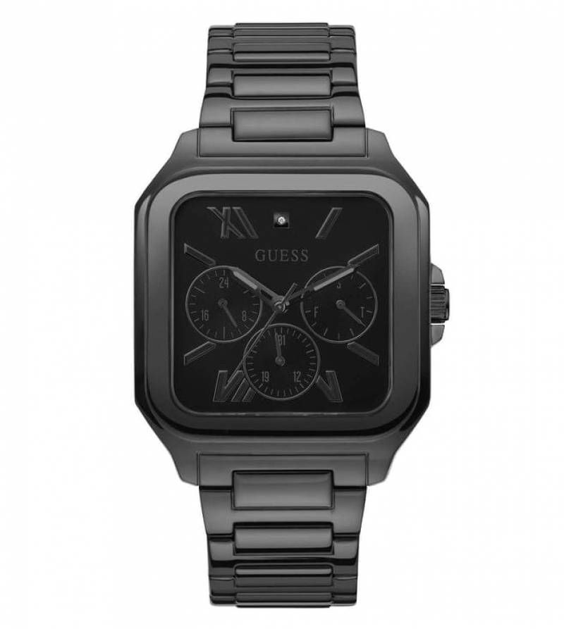 Gues_s Men Headline Square Gunmetal Analogue black