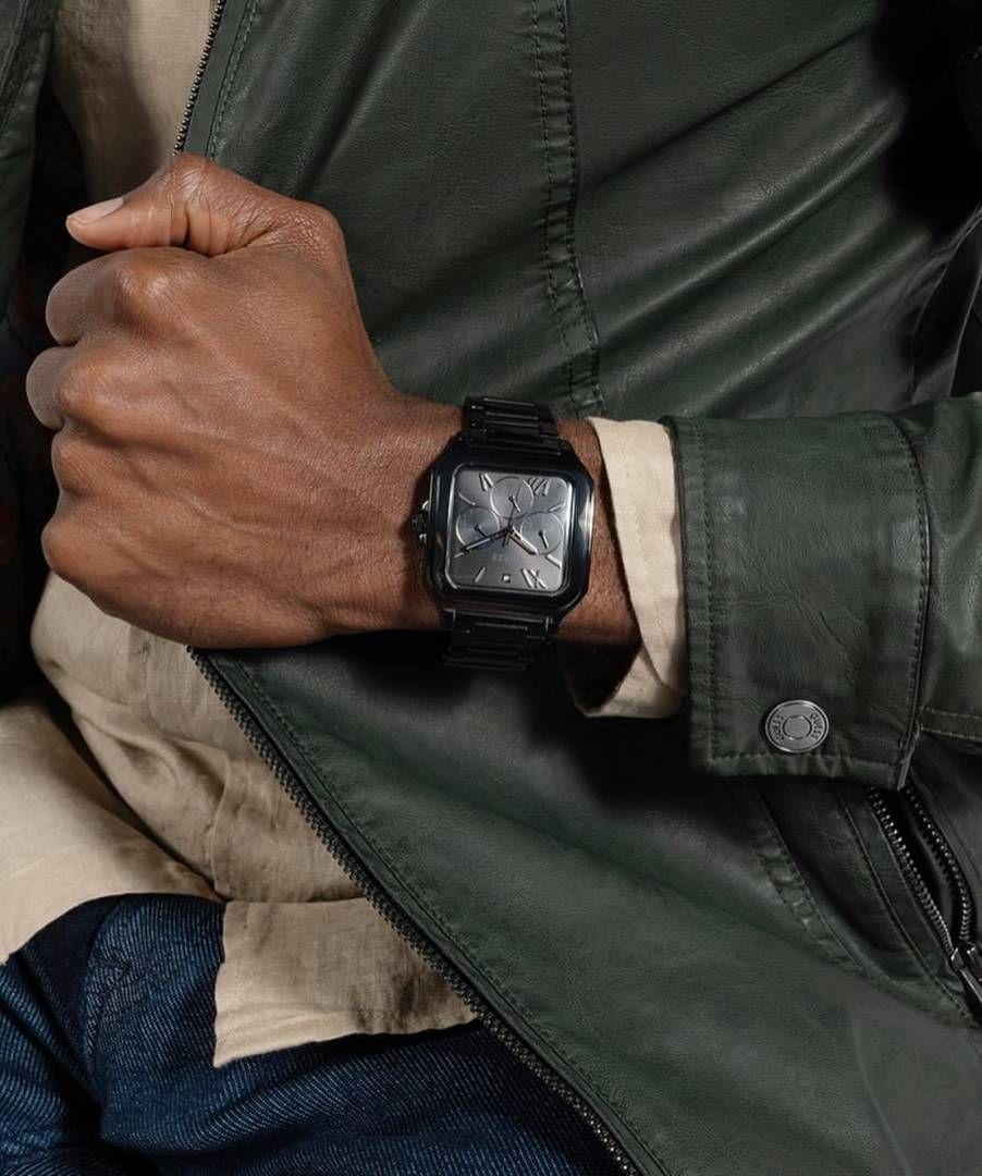 Gues_s Men Headline Square Gunmetal Analogue black