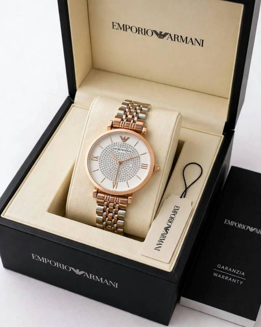 Em.porio Armaann_i Classic  2 ton Copper white dimond Ring