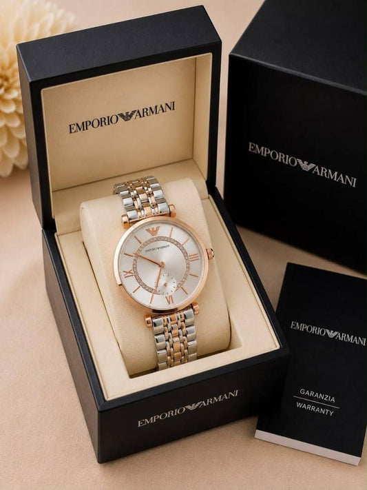 Em.porio Armaann_i Classic  2 ton Copper white Ring crno
