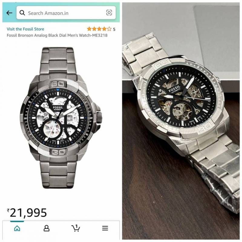 Fossii_l Bronson Me3217 silver Black