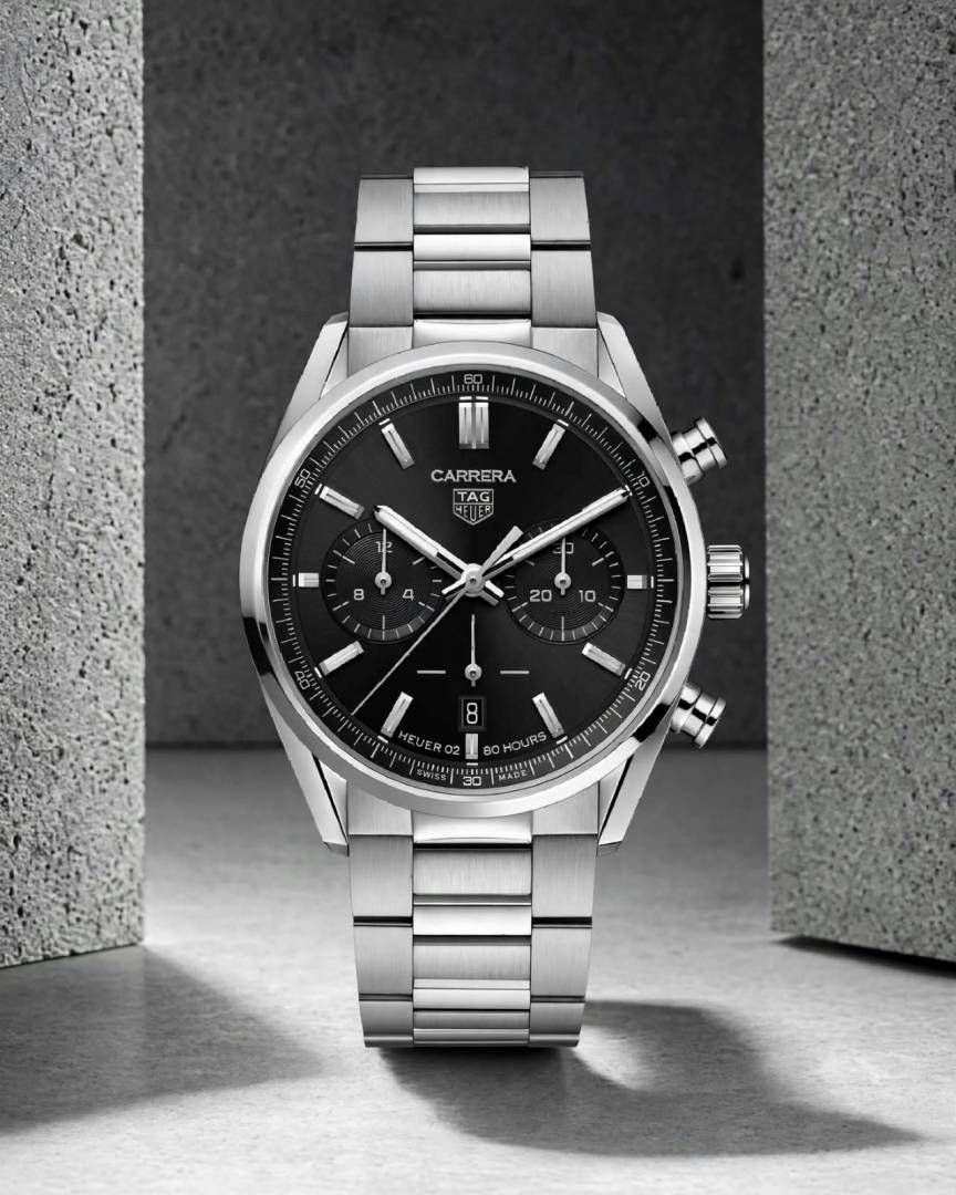 TAG Heuuer Carrera Chronograph silver Black