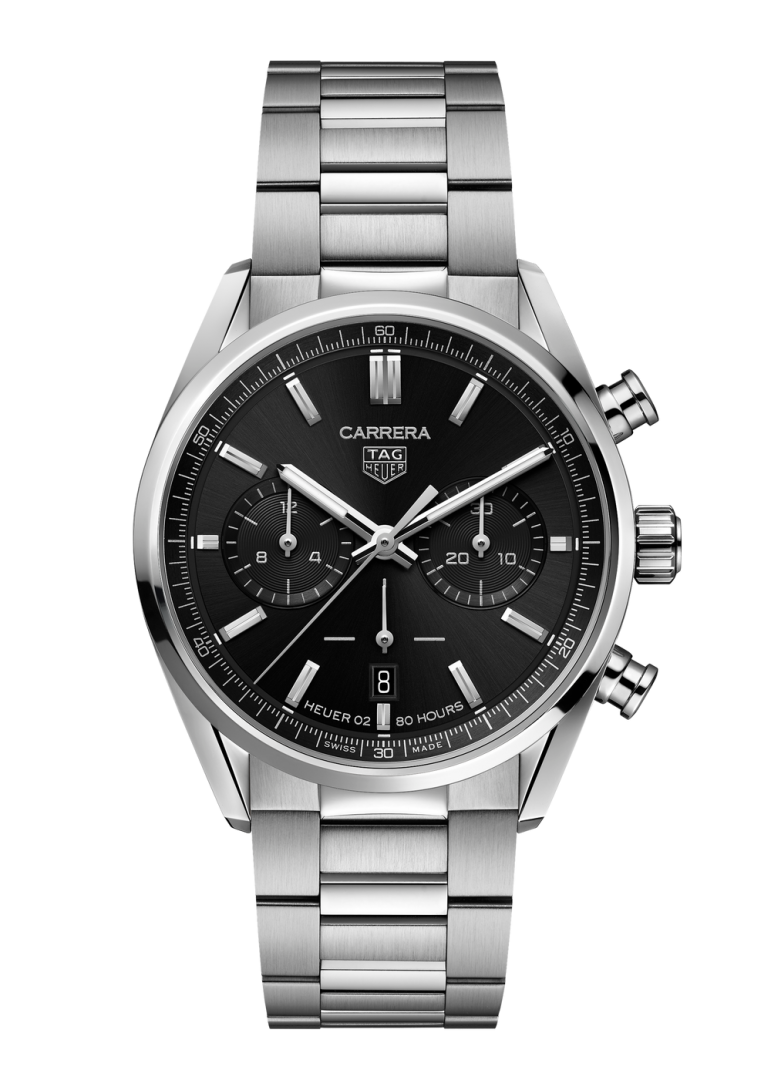 TAG Heuuer Carrera Chronograph silver Black
