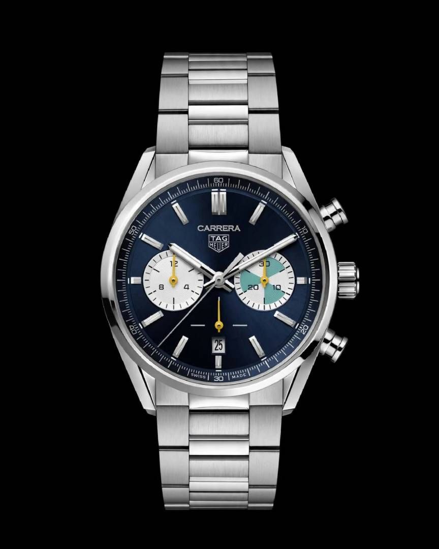 TAG Heuuer Carrera Chronograph silver blue