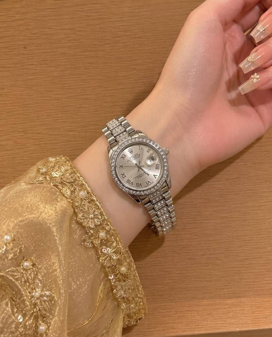 Rollex Date Just Ladies Grey