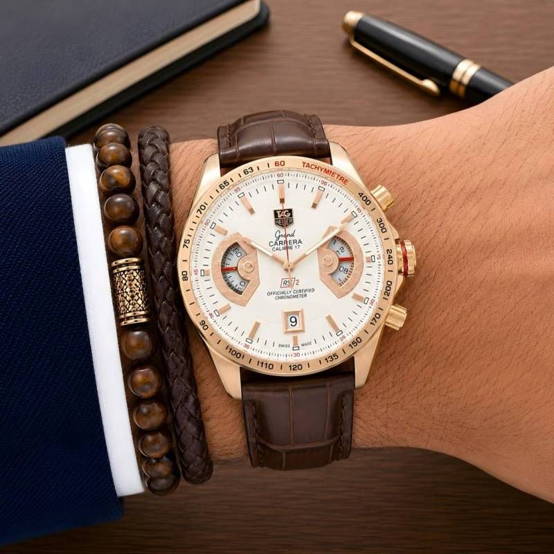 Tag heuee_r carrera calibre 17 brown white