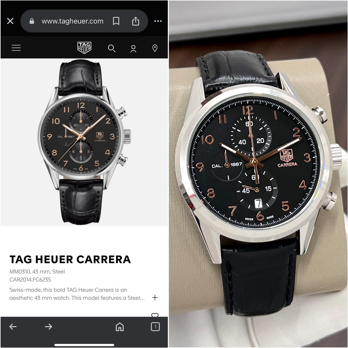 NewTag Heuer Carrera Calibre 1887 Japan